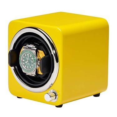 Imagem de Suporte de relógio para relógios automáticos - Mini relógio único agitador colorido caixa de armazenamento de relógio mecânico automático caixa de enrolamento de relógio de energia dupla relógio casa