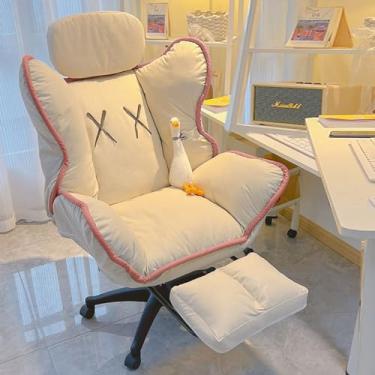 Imagem de Cadeira de jogos, apoio para os pés retrátil cadeira preguiçosa com encosto alto, cadeira ergonômica de corrida de escritório, cadeiras de mesa com almofada de encosto de cabeça para escritório em