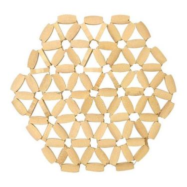 Imagem de Descanso De Panela 16,5cm Esteira De Bambu Formato Hexagonal - Mimo St