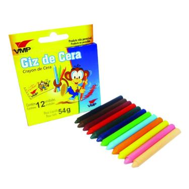 Imagem de Giz de cera fino C/12 cores vmp