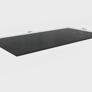 Imagem de Tampo para Mesa de Jantar 2000x1000 de Madeira com Vidro Preto Fosco