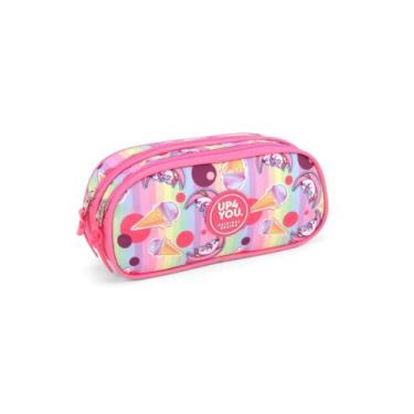 Imagem de Estojo Escolar Duplo Unicornio Up4You Luxcel ET40757UP Rosa