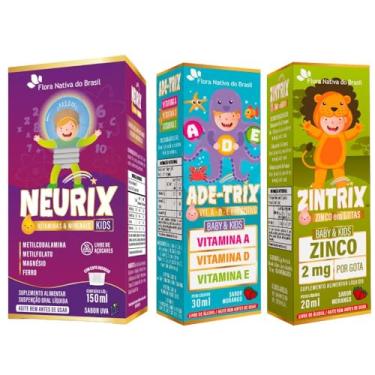 Imagem de KIT NEURIX + ADE-TRIX + ZINTRIX - Flora Nativa (150ml, Uva)