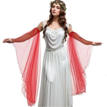 Imagem de UniqKaliber Luvas longas vitorianas de tule, mangas destacáveis, acessórios de vestido de casamento gótico, capas de braço para fantasia de Halloween