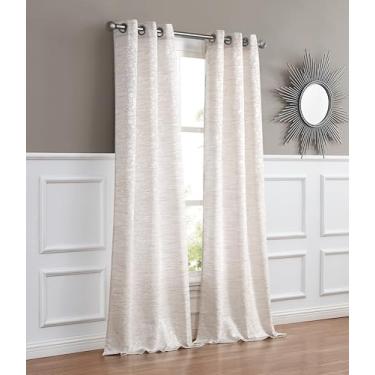 Imagem de Cortinas escurecidas para quarto e sala de estar, conjunto de 2 painéis, 94 cm x 213 cm (total de 188 cm de largura), controle de luz e privacidade, semiescurecido, lavável na máquina, ilhós de aço