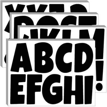 Imagem de Bemeol Letras De Quadro Avisos 32 Folhas 4 Polegadas Adesivas Alfabeto Recorte Para Exibição Em Decoração Casa Sala Aula (Preto)