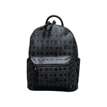 Imagem de Mochila Feminina Colcci Monograma Media Preto-Feminino