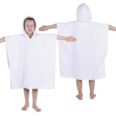Imagem de Superior Poncho de algodão felpudo infantil, toalha de banho macia e absorvente com capuz, acessórios de banheiro, longos, roupões de banho de pelúcia para banho, chuveiro, spa, resort, hotel, praia