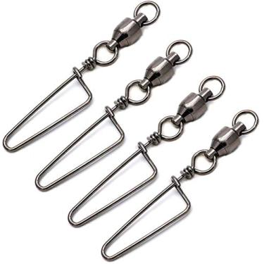 Imagem de JSHANMEI Saltwater Fishing Tackle Rolamento de esferas giratório de alta resistência com encaixe coastlock, anel soldado, níquel preto (#3,6 a 158,8 kg (pacote com 15))