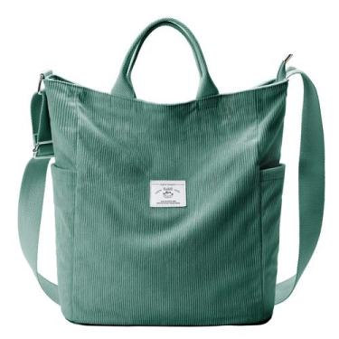 Imagem de Sacola KALIDI Corduroy Frost Green para mulheres que trabalham e viaja
