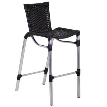 Imagem de Banqueta Alumínio Fortaleza Alta Para Balcão, Cozinha E Preto