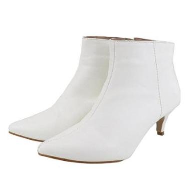 Imagem de Bota Feminina Cano Curto Bico Fino Zíper Lateral Bota Casual-Feminino