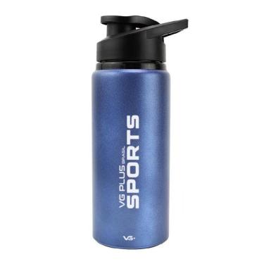 Imagem de Garrafa Squeeze Alumínio Brilhante Com Trava 600ml Academia Vg+ Azul