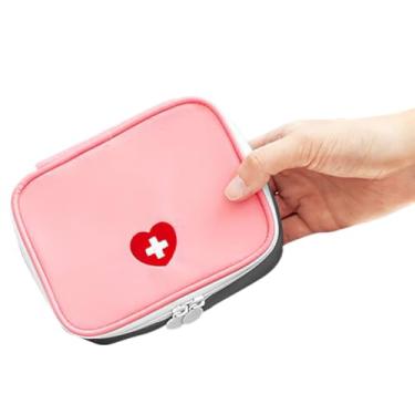 Imagem de GLEAVI Peça Estojo Rígido De Primeiros Socorros Rosa: Recipientes Para Armazenamento Medicamentos, Bolsa Emergência Vazia, Mini Caixa Cosméticos, Kit Viagem Atividades Ao Ar Livre