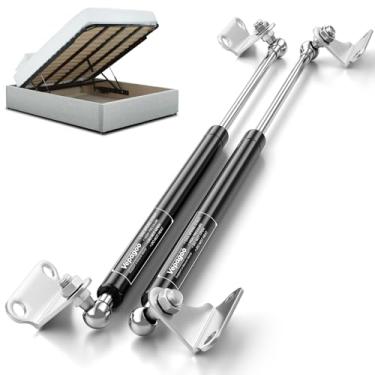 Imagem de Vepagoo Amortecedores a gás de 38 cm 20,4 kg/200N com suportes, kit de elevação de porta de armazenamento de cama para trailer, molas resistentes para tampa (serve para tampa de 16 kg a 22,7 kg), 2