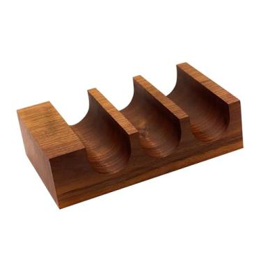 Imagem de Fenteer Sushi Tacos Suporte de Wood Servando Bandejas Stand Sushi Hand Roll Suport para sala de jantar, Marrom Escuro