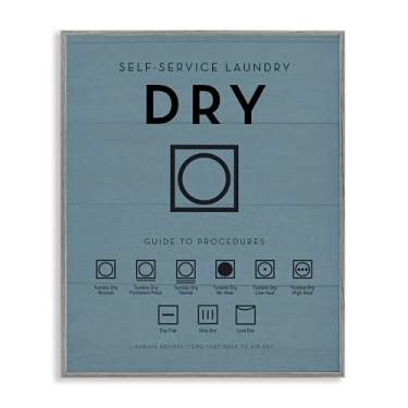 Imagem de Stupell Industries Símbolos de secadora de roupas cinza emoldurado giclée design de arte por Lettered and Lined, 28 x 35 cm