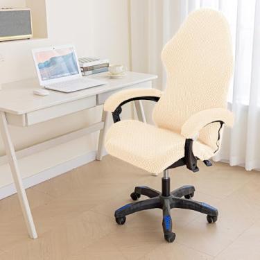Imagem de Capas elásticas para cadeiras gamers, duráveis, para escritório, computador, elásticas, para mesa, para casa, bege, 1 peça