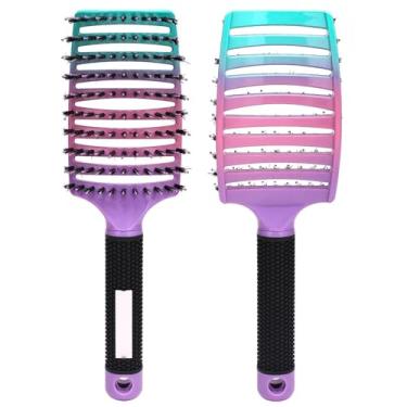 Imagem de Escova de cabelo para massagem no couro cabeludo, pente feminino de nylon molhado, escova de cabelo cacheado, grande curvatura, ferramentas de pentear (03)