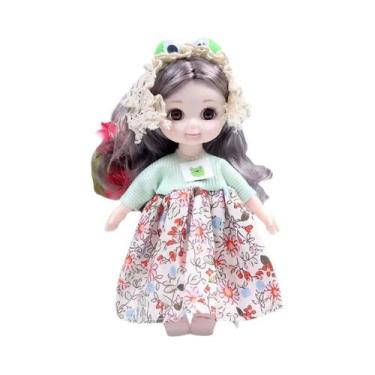 Imagem de Boneca De Bebê Com Articulação Móvel De 17cm, Vestido De Menina, Maqui