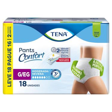 Imagem de Roupa Íntima Tena Pants Confort Tamanho G/EG Leve 18 e Pague 16 Unidades