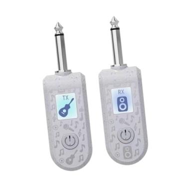 Imagem de Colaxi Transmissor e receptor de guitarra XLR, adaptador de microfone profissional para baixos, alto-falantes, instrumentos, microfone dinâmico, pedais de, White Set a