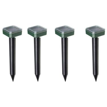 Imagem de Repelente Solar Ultrassonico Kit com 4 unidades Ratos Roedores Pestes Jardim Externo Cobras