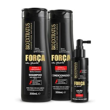 Imagem de Kit Bio Extratus Força com Pimenta (350mL) Shampoo, Condicionador e Loção