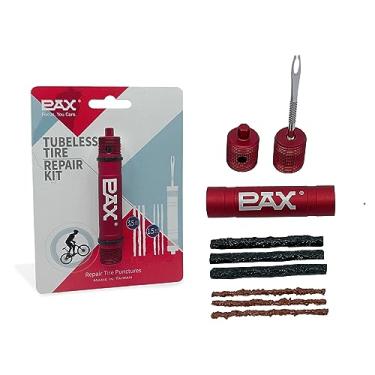 Imagem de PAX Kit de reparo de pneu de bicicleta sem câmara de ar de ciclismo vermelho, chave hexagonal de 5 mm para kit de reparo de bicicletas, conserte perfurações de pneu de bicicleta de montanha e estrada