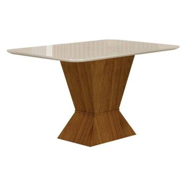 Imagem de Mesa De Jantar Larissa 120x80 Freijó Off White - Leifer Móveis