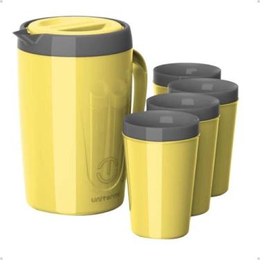 Imagem de Jogo De Jarra com Copos Térmico Água Suco Chá 2 Litros E Copo 350Ml 5 