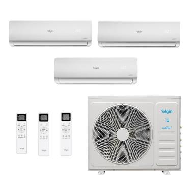 Imagem de Ar Condicionado Tri Split Hi Wall Inverter Elgin Total Plus 27000 BTUs (12000+12000+12000) Quente/Frio MTQE27C2CB - 220V
