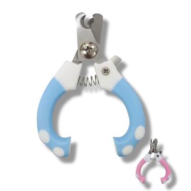 Imagem de Alicate para Cortar Unhas de Animais de Estimação Pet, Gato, Cachorro, Mola em Aço, Antiderrapante, Limitador de Corte, Trava de Segurança, Cores Rosa e Azul (Azul)
