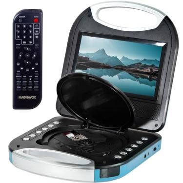 Imagem de Magnavox MTFT750-BL Portable 7 inch TFT DVD/CD Player with Remote Control and Car Adapter in Blue | Rechargeable Battery | Headphone Jack | Built-In Speakers |
