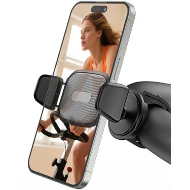 Imagem de OQTIQ Suporte de telefone para Peloton e bicicletas ergométricas, suporte de telefone para guidão com alça de silicone ajustável para esteira, carrinho, carrinho de compras, carrinho de golfe