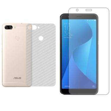 Imagem de Defense Shield - Película Hidrogel + Adesivo Fibra de Carbono para Zenfone Max Plus M1 - Transparente