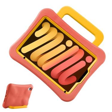 Imagem de Capa infantil para iPad mini 7 (A17 Pro) 2024/iPad Mini6 2021, leve, resistente, à prova de choque/à prova de quedas com alça/suporte, capa adequada para crianças para iPad mini 7ª/6ª geração 21.1 cm