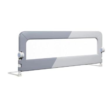 Imagem de Grade Para Camas com Tela e Proteção Contra Quedas Serve Para Infantil Idosos Bebe Crianças Sono Seguro Tranquilo Escolha seu Tamanho e Desenho Azul/Cinza - Lojas Tahara (120cm, Modelo U)