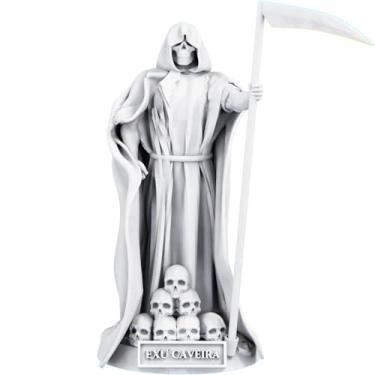 Imagem de Estátua Exu Caveira Imagem Umbanda Candomblé - Versão 3 (Cor Mármore)