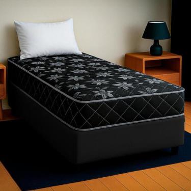 Imagem de Cama Box Solteiro Preto + Colchão Paris D33 PoliConfort