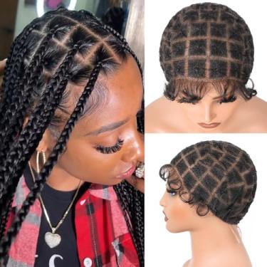 Imagem de Suntefic Touca de peruca trançada com cabelo de bebê touca de peruca de crochê para tranças de crochê cabelo sem cola duplo hd hd touca de peruca para mulheres negras (preto-69)
