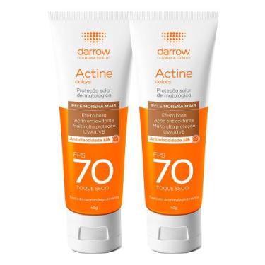 Imagem de Kit 2 Protetor Solar Actine Colors Pele Morena Mais FPS 70 Toque Seco 