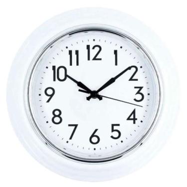 Imagem de Relógio de Parede 29cm Decoração Redondo Classico - Livon, Branco