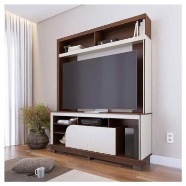 Imagem de Estante Home Theater Ambiente Belaya Nogueira Real Off White Matte - C