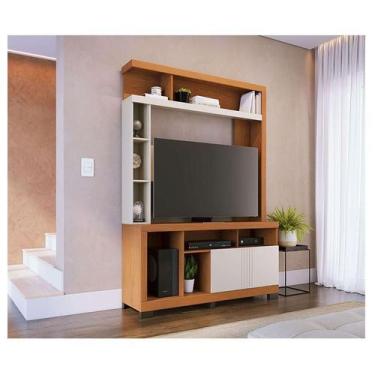 Imagem de Estante Home Theater Ambiente Elba Freijó Off White Matte - Colibri