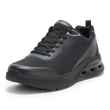 Imagem de Skechers Tênis masculino Bobs Glide Step Arc Waves 2.0-Class Rank, Preto/preto, 37