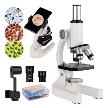 Imagem de SELFIE CAT Microscópio monocular composto ampliação 200x-5000x, microscópio de laboratório monocular para adultos, crianças, estudantes, kit profissional de microscópios compostos com conjunto de