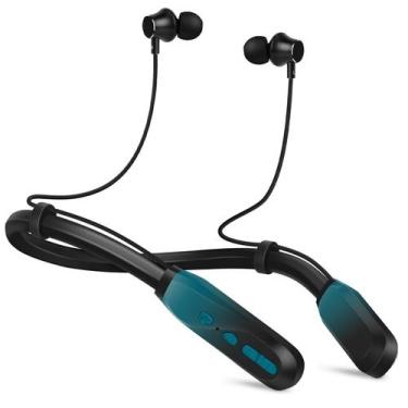 Imagem de Fones de ouvido Bluetooth Lecefty i35_plus 200H Playtime verde ciano