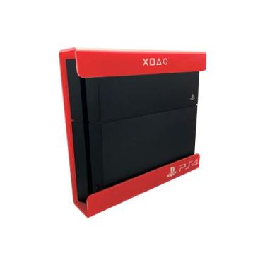 Imagem de Suporte Acrilico Playstation 4 - Modelo Slim - Vermelho - MK Displays