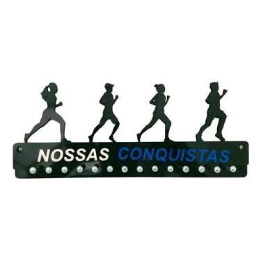 Imagem de Porta Medalhas Corrida de Rua Casal para até 50 Medalhas - QUADRO DE M